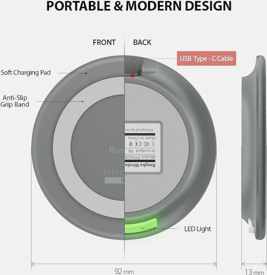 Ringke Kabelloses Ladegerät (Qi Pad) Gray (PT900S)