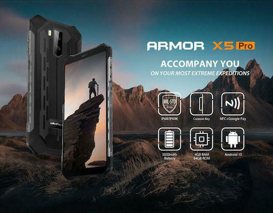 Ulefone Armor X5 Pro Dual SIM (4GB/64GB) Ανθεκτικό Smartphone Μαύρο