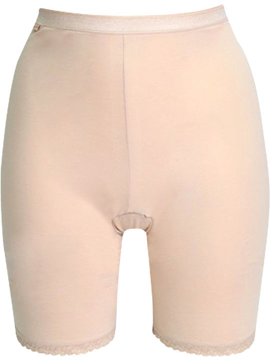 Hochtailliert Damen Boxer mit Spitze Beige