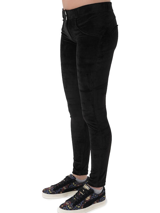Wr.Up Skinny-Fit Täglich Frauen Lang Leggings Push Up Schwarz