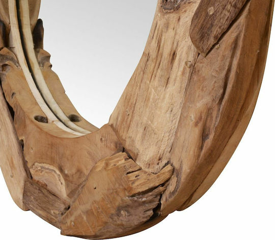 vidaXL Oglindă de Perete cu Maro Ramă din Lemn Diametru 80cm 1buc