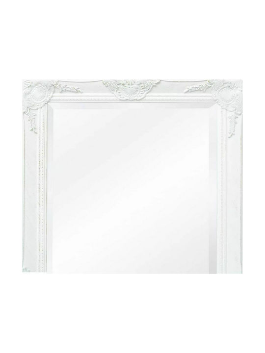 vidaXL Oglindă de Perete cu Alb Ramă din Lemn 100x50cm 1buc