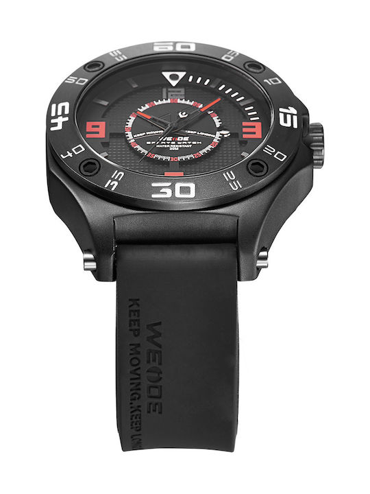 Weide Uhr Batterie mit Schwarz Kautschukarmband WD10502