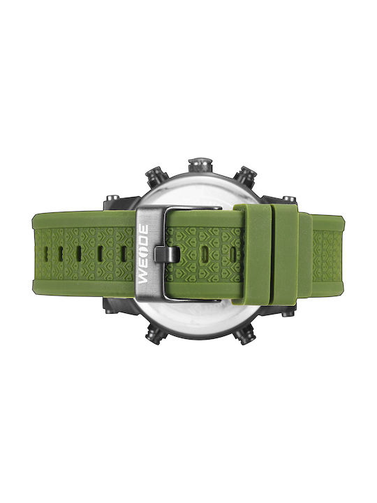Weide Uhr Batterie mit Grün Kautschukarmband WD10808