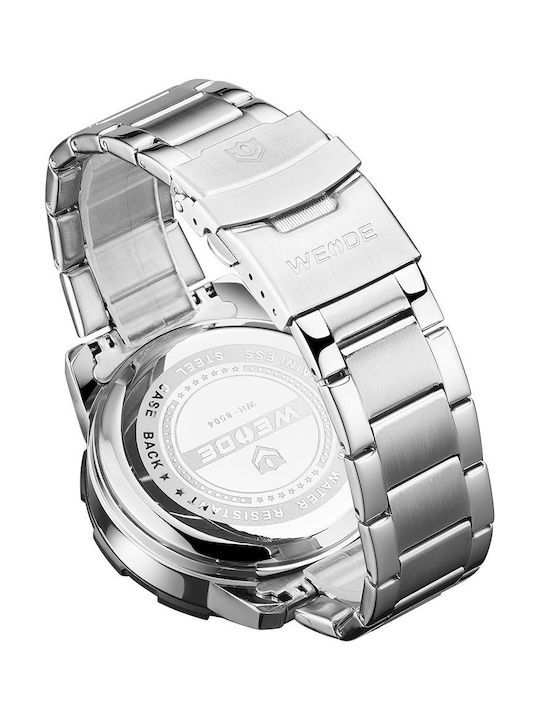 Weide Men's Watch 43mm Battery with Silver Metal Bracelet