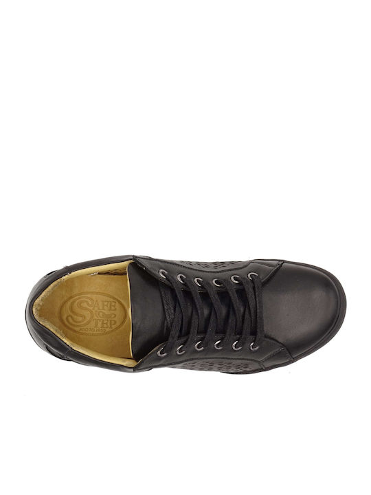 70105 Δερμάτινα Γυναικεία Oxfords σε Μαύρο Χρώμα