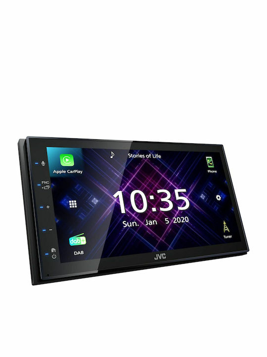 JVC Sistem Audio Auto 2DIN (Bluetooth/USB/AUX/WiFi/GPS/Apple-Carplay/Android-Auto) cu Ecran Tactil 6.8"