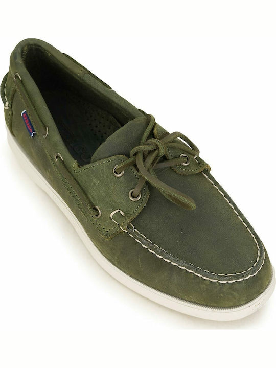 Docksides Portland Crazy Men's Suede Boat Shoes Green