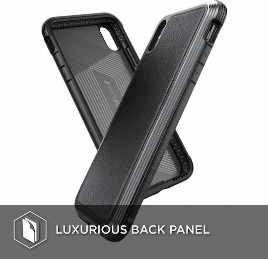 X-Doria Defense Lux Задна корица Изкуствена кожа 2мм Черен (iPhone XS Max)