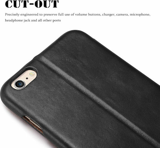 iCarer Vintage Folio Book Δερματίνης Μαύρο (iPhone 6 Plus / 6s Plus)