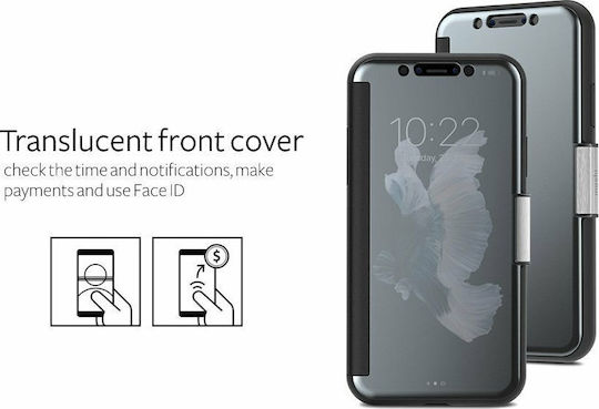Moshi StealthCover Book Μεταλλικό Μαύρο (iPhone XS Max)