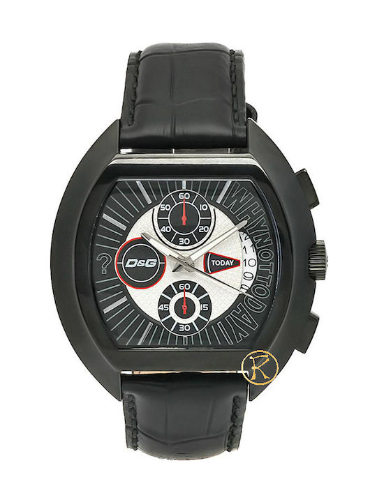 Dolce & Gabbana Watch Chronograph Battery with Black Leather Strap