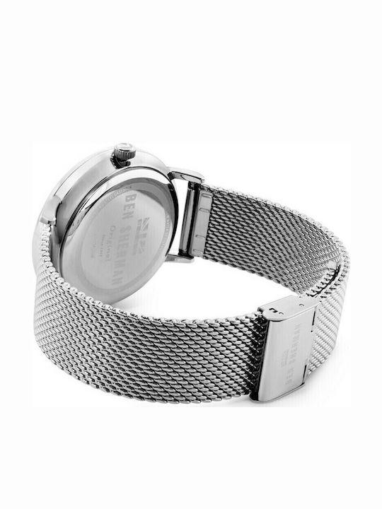 Ben Sherman Portobello Heritage Herrenuhr 41mm Chronograph Batterie mit Silber Metallarmband