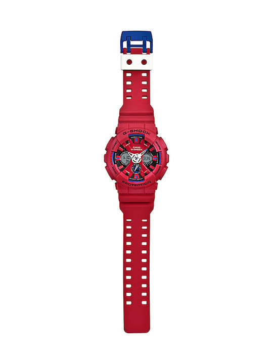 Casio G-Shock Digital Watch Chronograph Battery with Red Rubber Strap