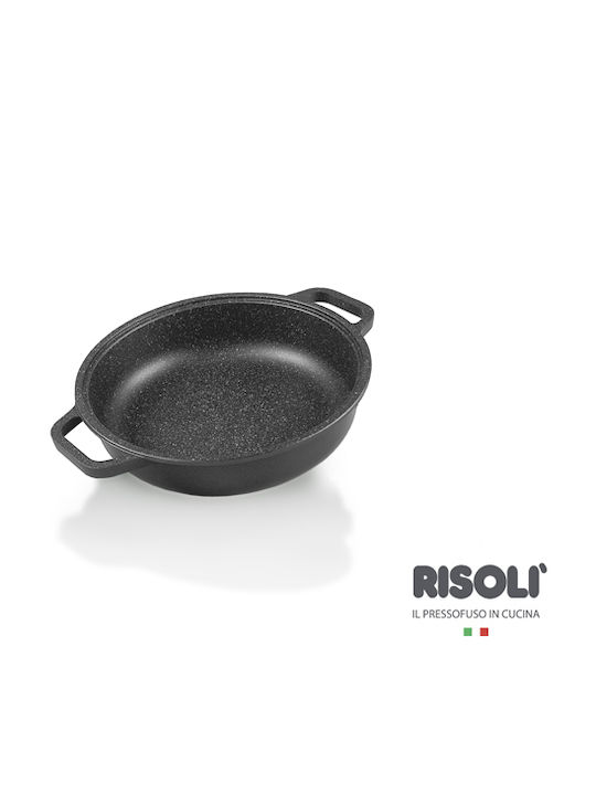 Risoli Granito Flacher Topf aus Gussaluminium 32cm
