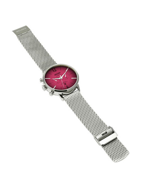 Welder Мъжки Часовник 45mm Хронограф На Батерия Сребрист