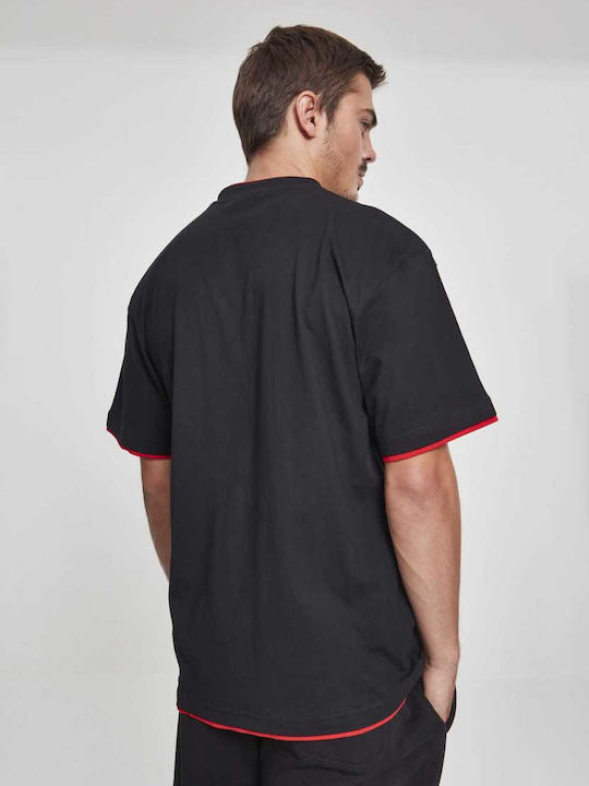 Urban Classics TB029A Tricou pentru bărbați cu mâneci scurte Black / Red