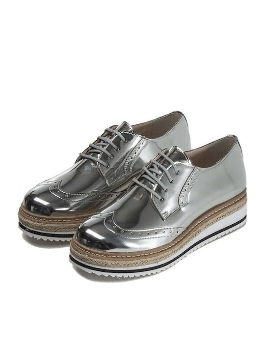 Grumman Women's Flatform Oxfords Silver