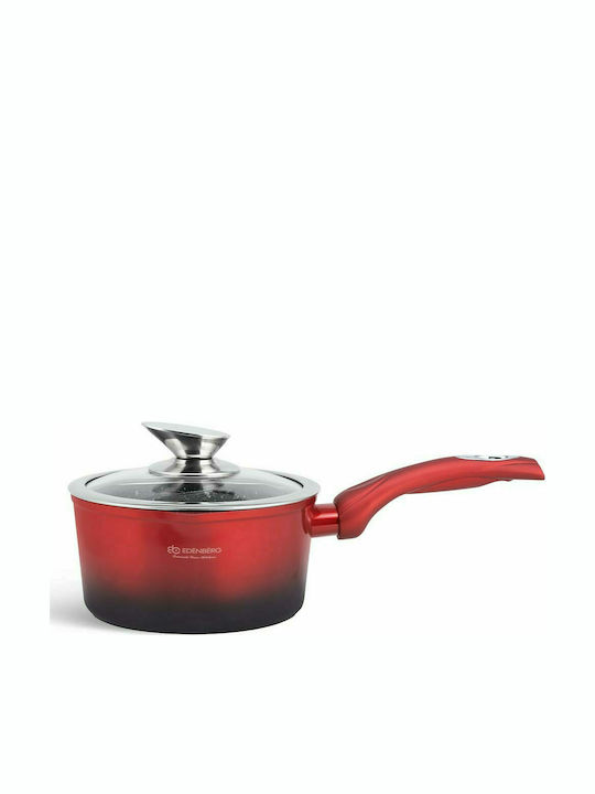 Edenberg Cookware Set of Aluminum with Stone Coating Red 15pcs