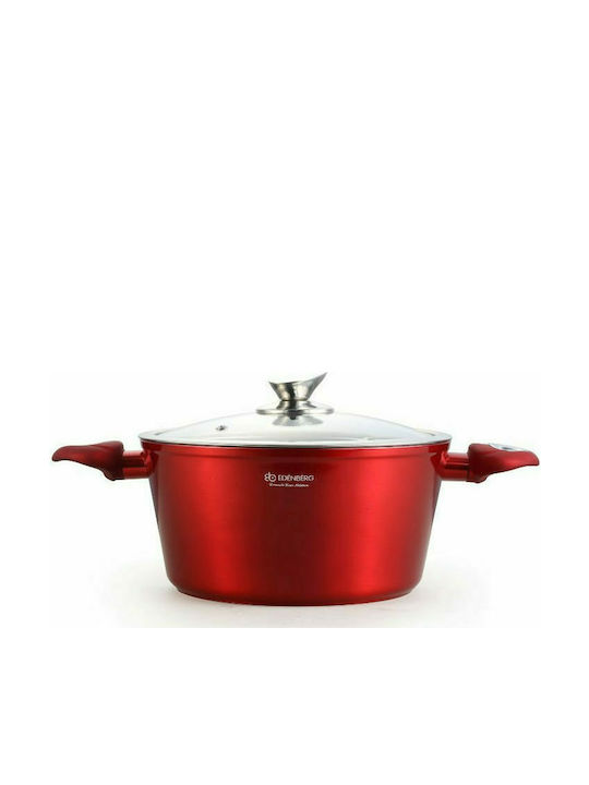 Edenberg Cookware Set of Aluminum with Stone Coating Red 15pcs