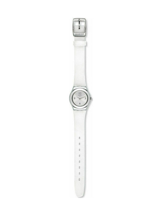 Swatch Keeper Watch with White Rubber Strap