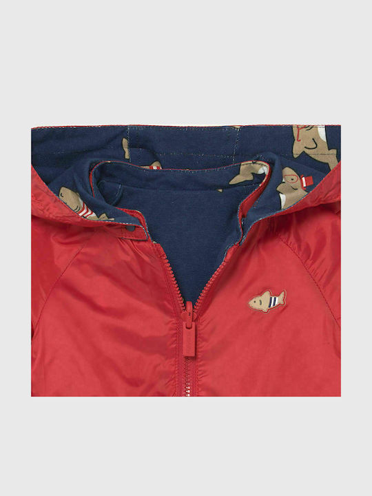 Ecofriends Kids Sports Short Windproof Double Sided Hooded Red