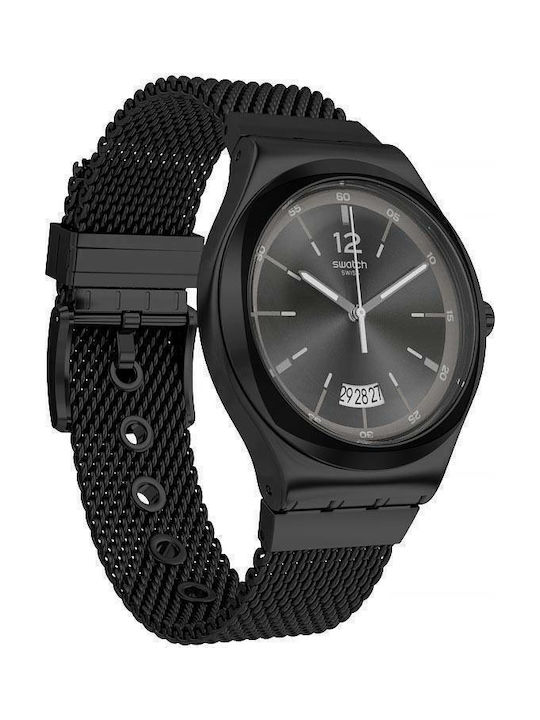 Swatch Irony Big Watch with Black Metal Bracelet