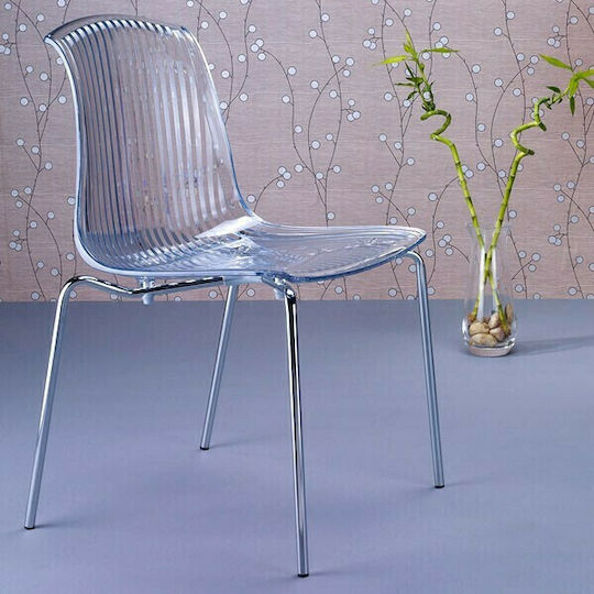 Allegra Καρέκλα Κουζίνας από Πολυπροπυλένιο Clear Transparent 50x54x84εκ.