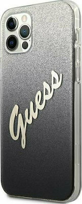 Guess Glitter Gradient Script Back Cover Πλαστικό Μαύρο (iPhone 12 Pro Max)