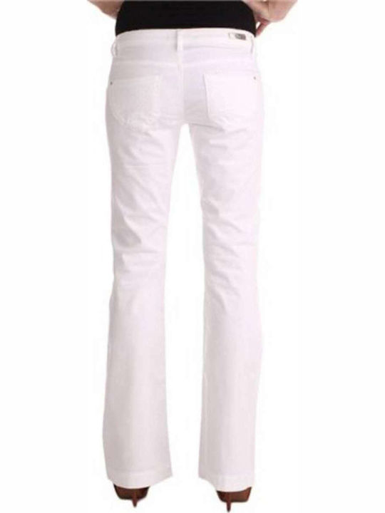 Phard Women's Fabric Trousers in Narrow Line White