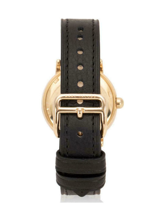 Marc Jacobs Riley Uhr mit Schwarz Lederarmband