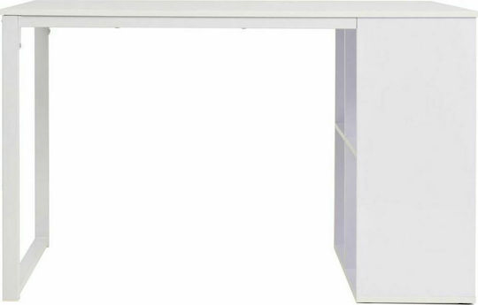 Домашно бюро с бели дървени библиотеки 120x60x75см