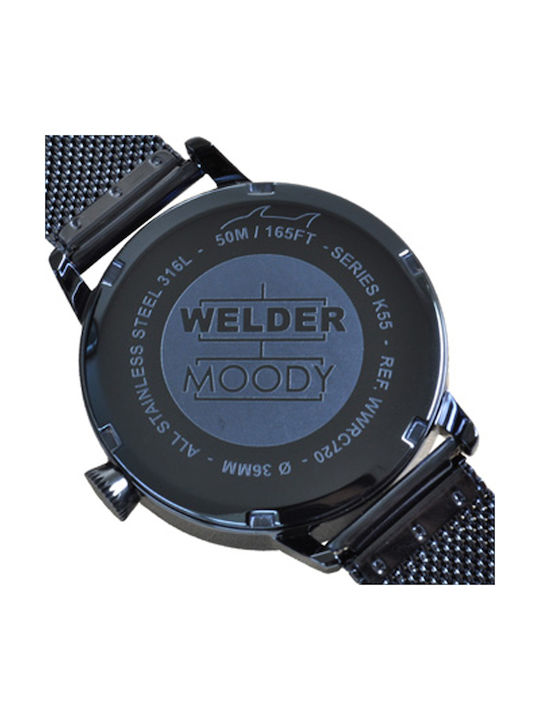 Welder Γυναικείο Ρολόι 36mm Μπαταρίας με Μπλε Μεταλλικό Μπρασελέ