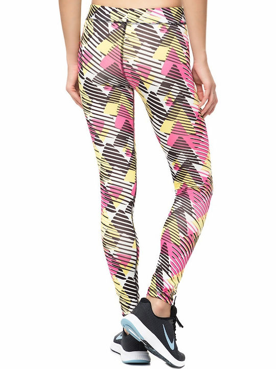 GSA Hydro Up & Fit 17-28077 Women's Long Training Legging Black/Yellow/Fuchsia