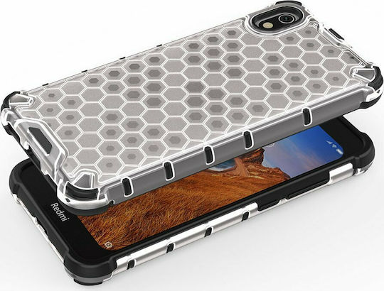 Hurtel Honeycomb Umschlag Rückseite Silikon Transparent (Redmi 7A)