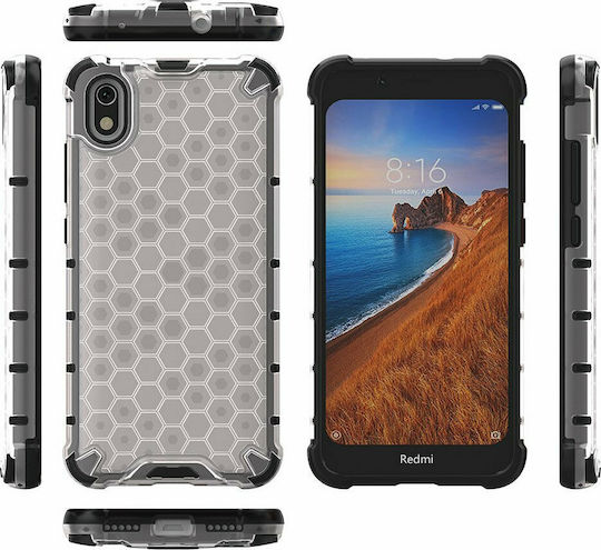Hurtel Honeycomb Umschlag Rückseite Silikon Transparent (Redmi 7A)