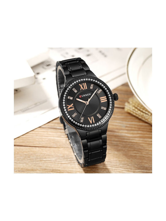 Curren Watch with Black Metal Bracelet