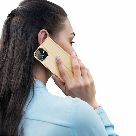 Dux Ducis Skin Pro Книга Изкуствена кожа Златист (iPhone 12 mini)