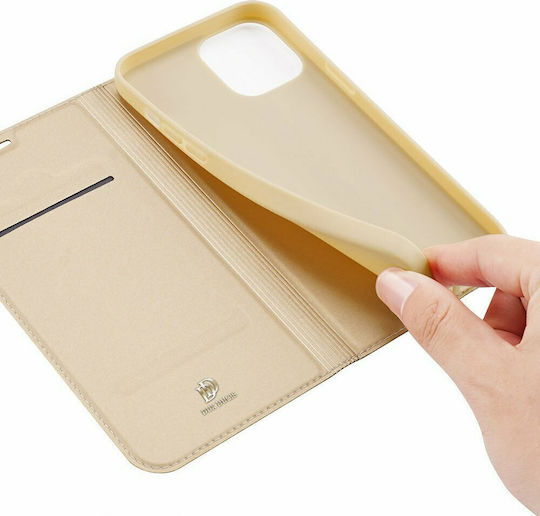 Dux Ducis Skin Pro Книга Изкуствена кожа Златист (iPhone 12 mini)