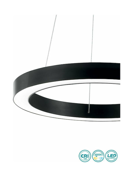 Ideal Lux Oracle Pendant Light LED with Warm White Light Black