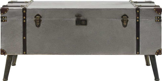 Rechteckiger Zentral Kaffeetisch Holz Silber M102xB51xH47,5cm