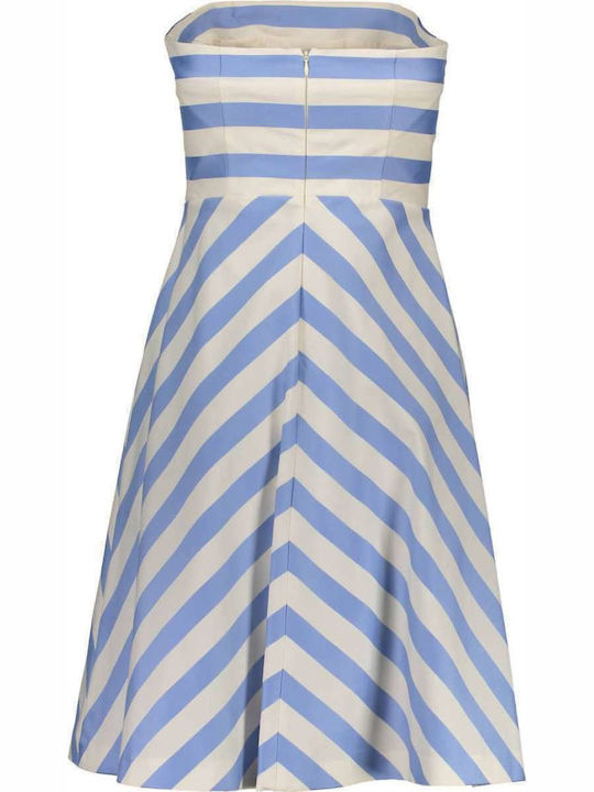 Gant Summer Mini Evening Dress Strapless Light Blue