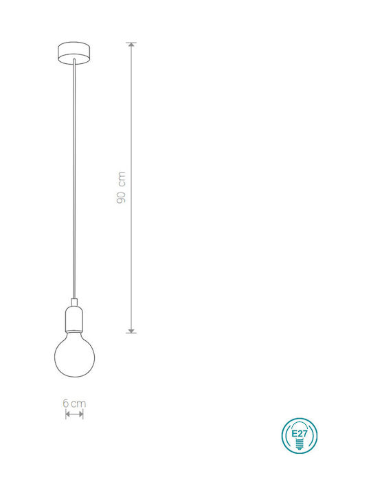 Nowodvorski Silicone Black Pendant Light Black with Socket E27 6x60x90cm