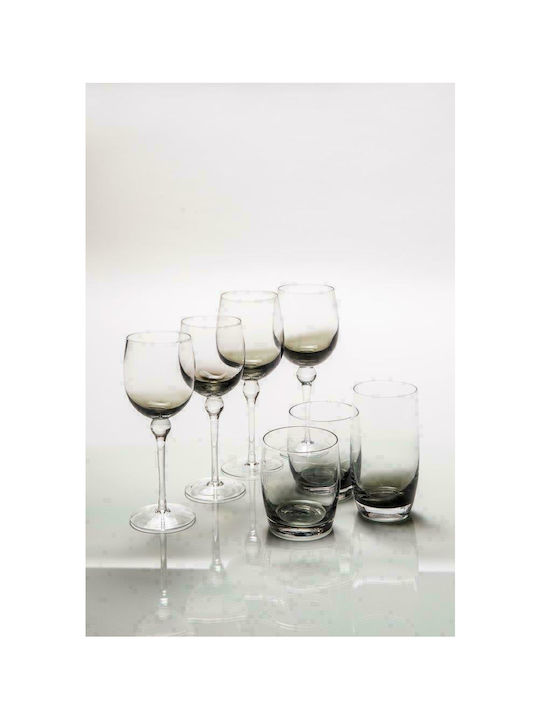 Cryspo Trio Glass Set Water made of Glass Half Smoke 500ml 6pcs