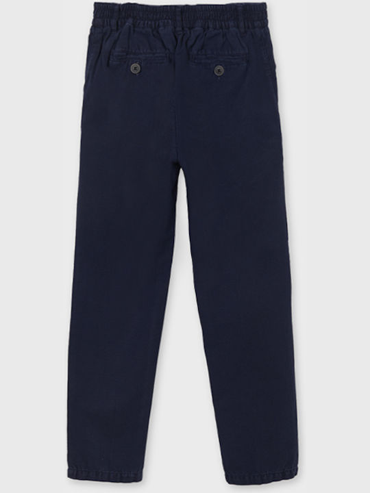 Mayoral Kids' Linen Pants Navy Blue