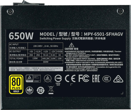CoolerMaster V650 SFX Gold 650W Negru Sursă de Alimentare Calculator Complet modular 80 Plus Gold