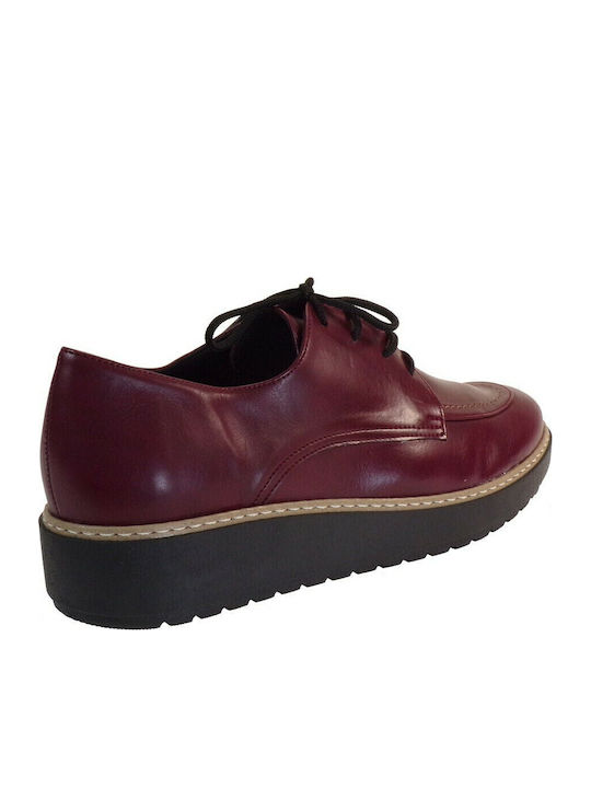 2-3 Women's Flatform Oxfords Burgundy