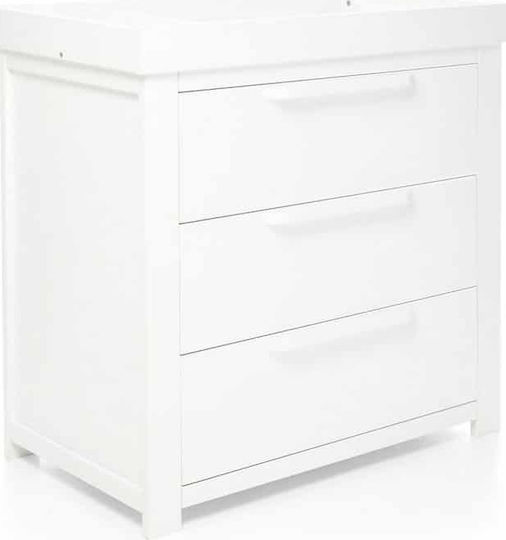 Franklin Baby Dresser with 3 Drawers White Wash 89x52x95cm