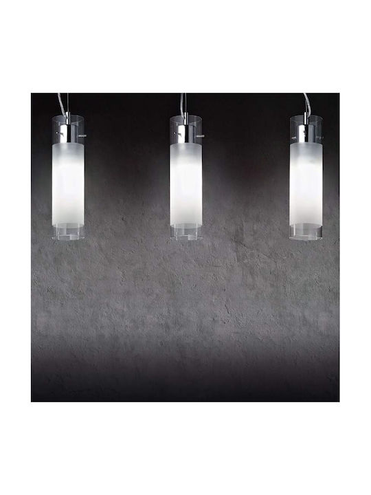 Ideal Lux Flam SP1 Small Κρεμαστό Φωτιστικό Ασημί με Ντουί E27 8x36εκ.