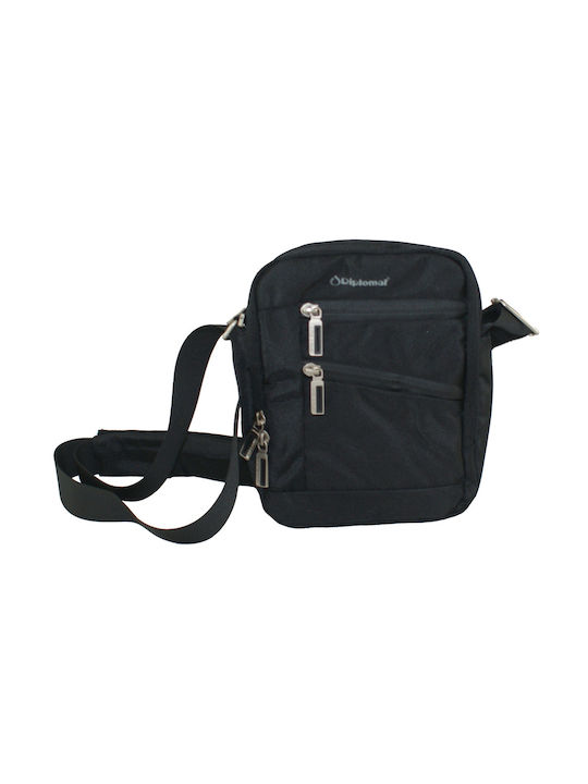 Diplomat Herrentasche Schulter / Crossbody Schwarz